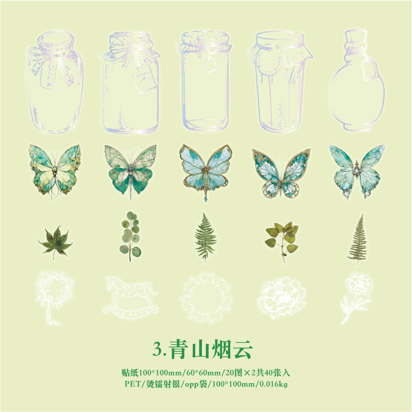 40pcs PET Butterfly Stickers DWHY