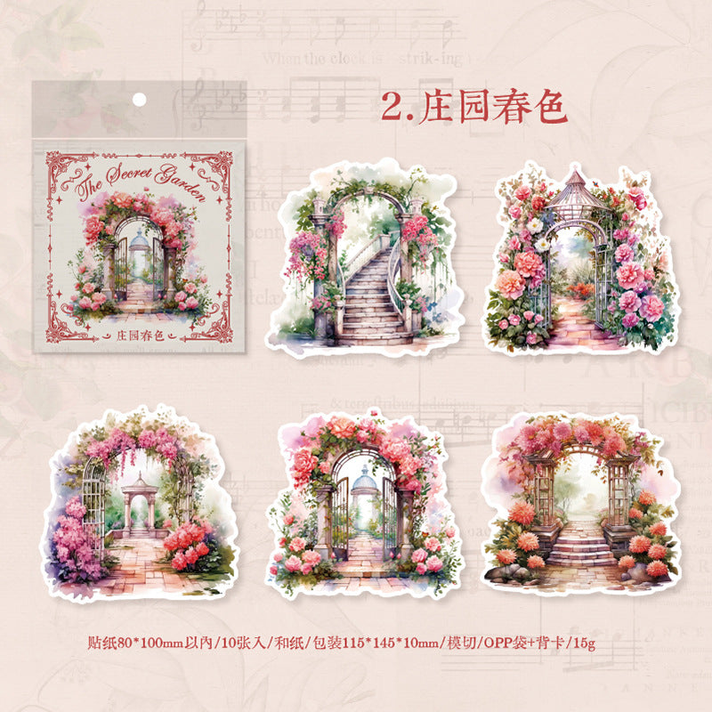 10Pcs Garden Washi Stickers MMHY