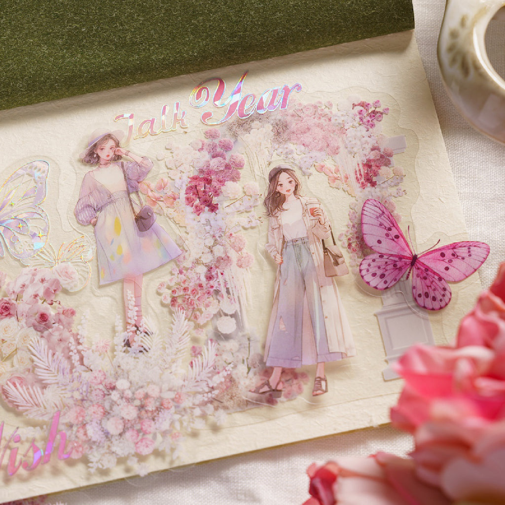 20pcs PET Flower Stickers RMTK