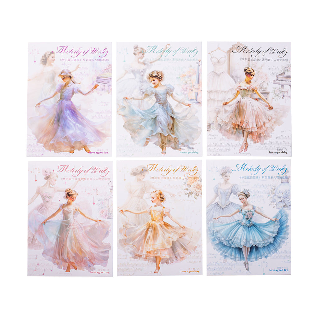 30 Pcs Dancing PET Stickers HEZXL