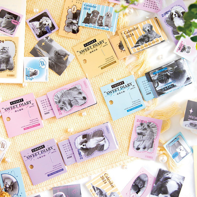 40pcs Cat Theme Calendar Stickers TCRJ