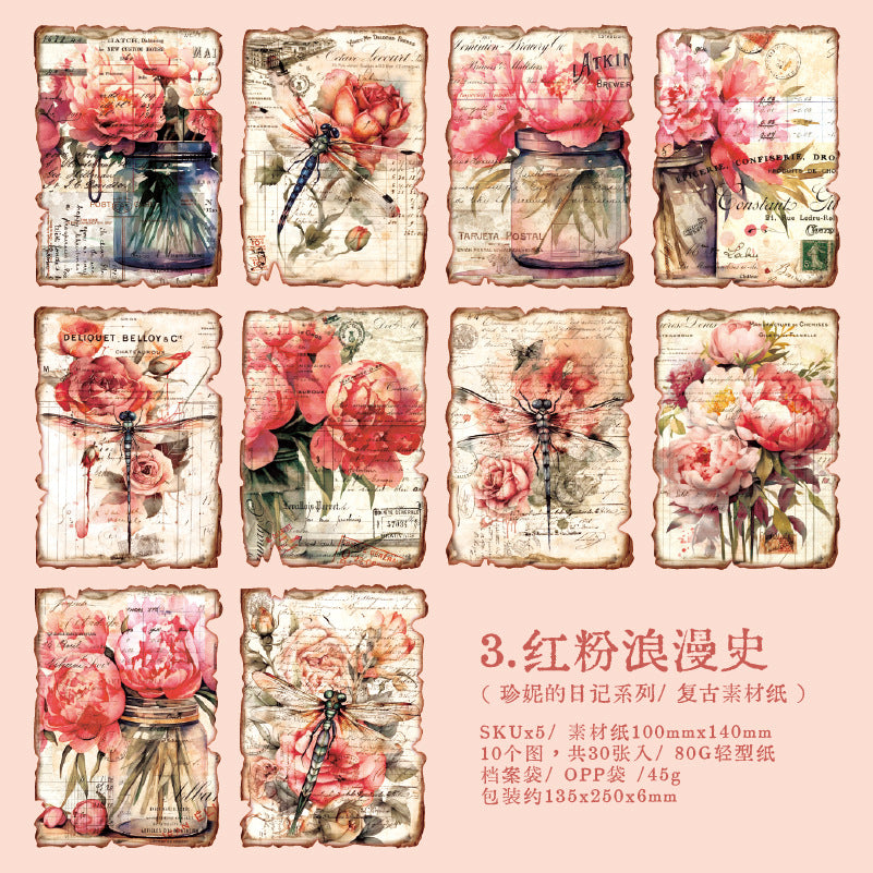 10 sheets Vintage Scrapbook Paper ZNDRJ