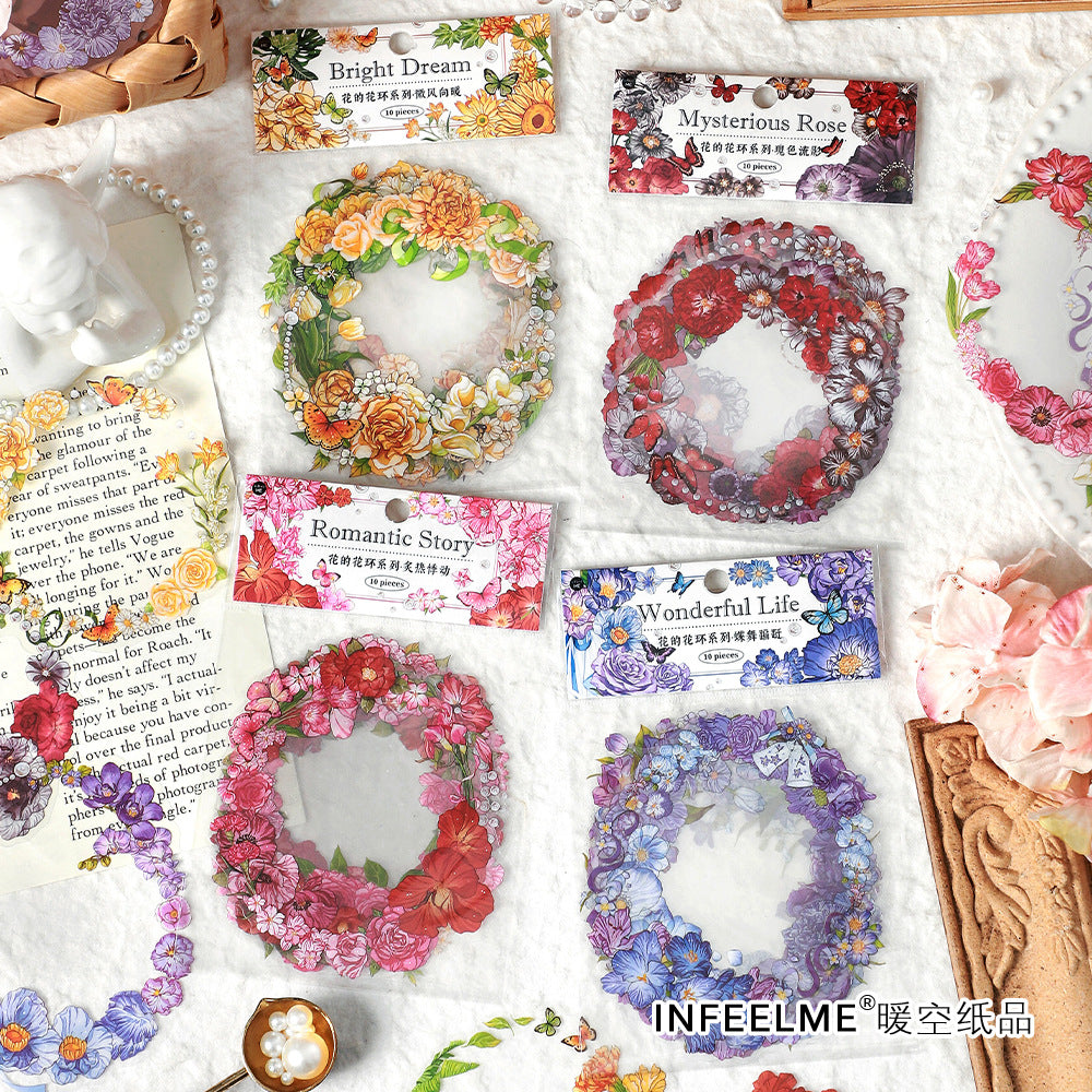 10 Pcs Garland PET Stickers HDHH