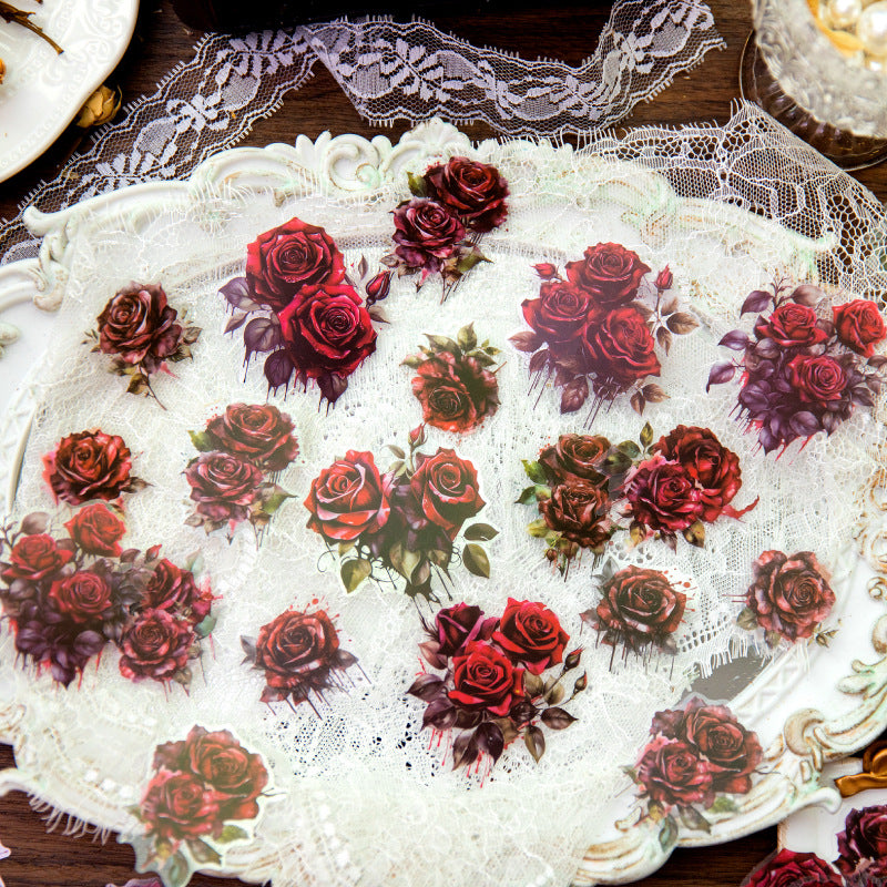 30Pcs PET Rose Stickers MGMX