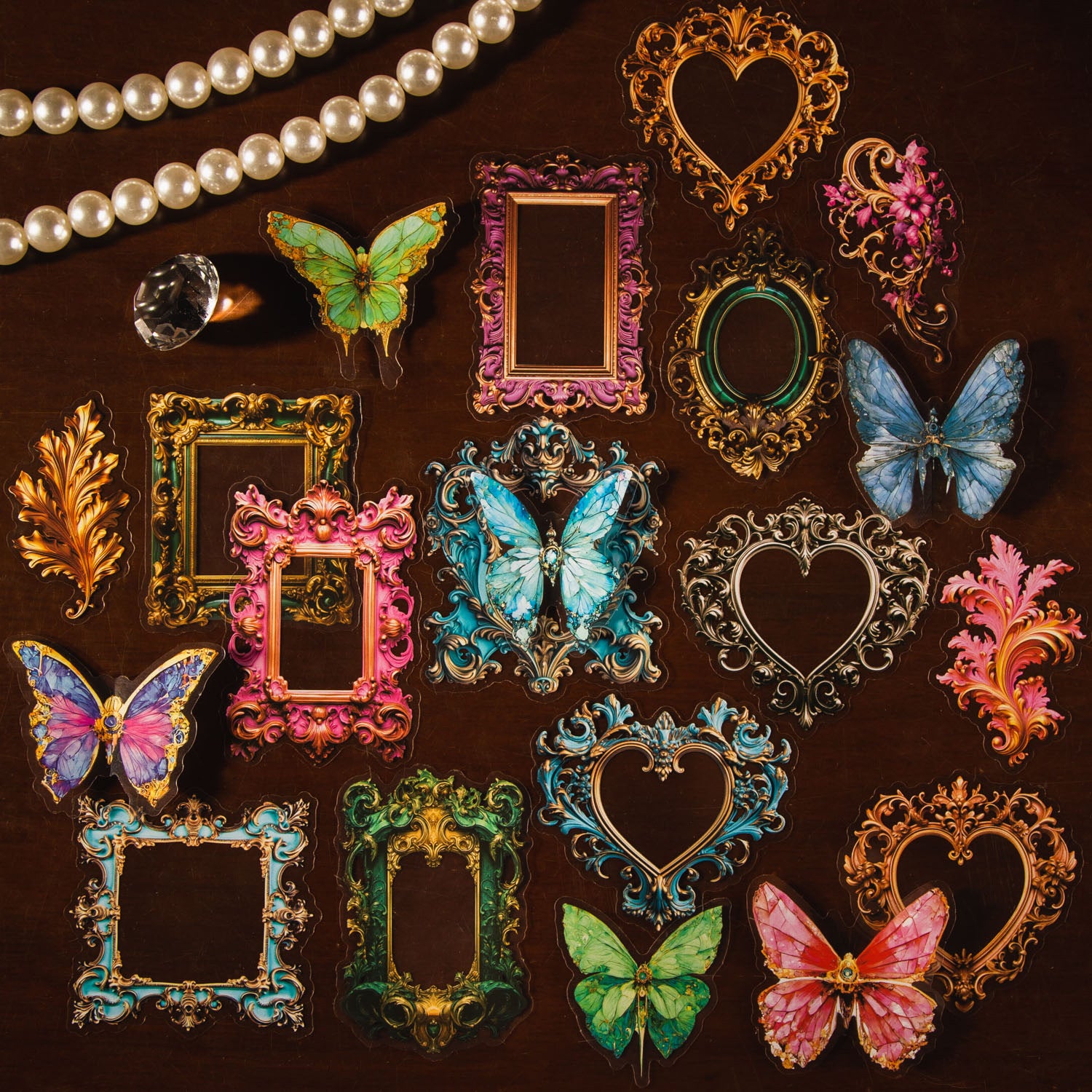 30pcs Vintage Frame Stickers MHBLK