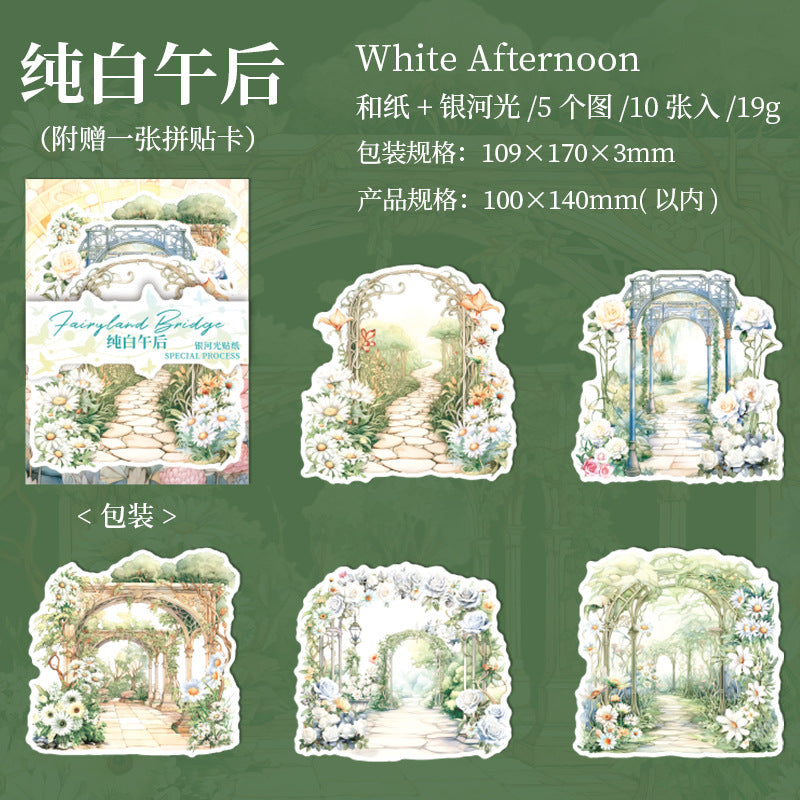 10Pcs Bridge Washi Stickers XJZQ