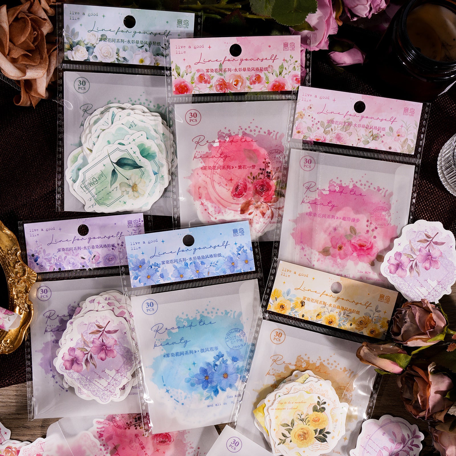 30pcs Flower Stickers WRHJ
