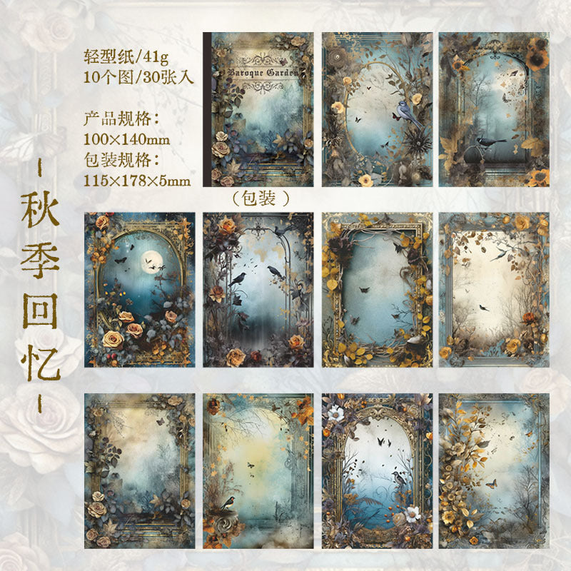30Pcs Vintage Scrapbook Paper BLKHY