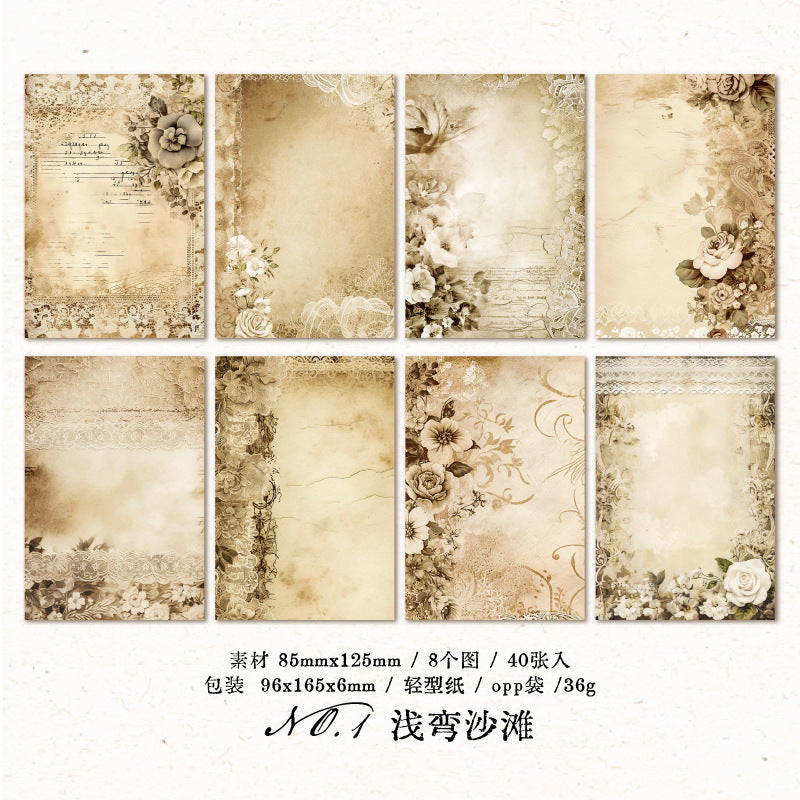 40pcs Vintage Scrapbook Paper CSJX
