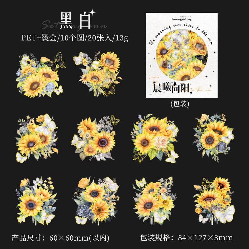 30pcs PET Flowers Stickers CXXY