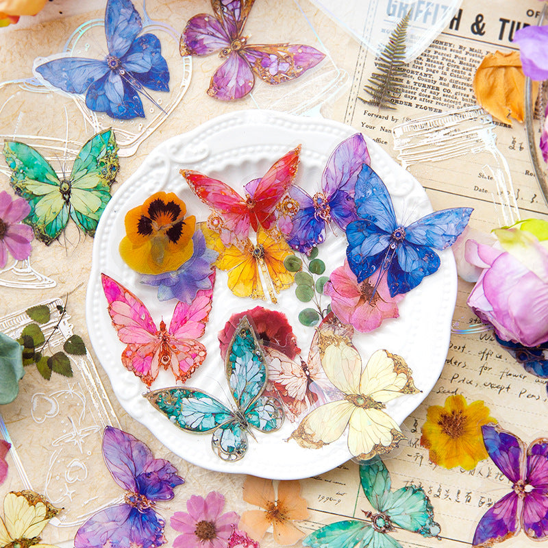 40pcs PET Butterfly Stickers DWHY