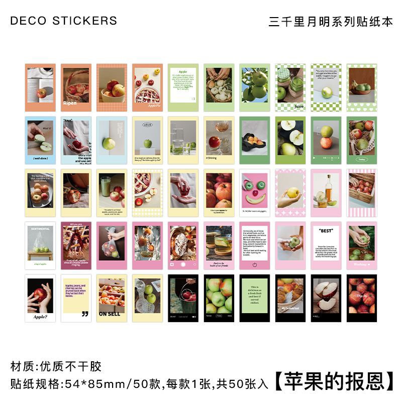50pcs Scrapbook Stickers Book SQLMY