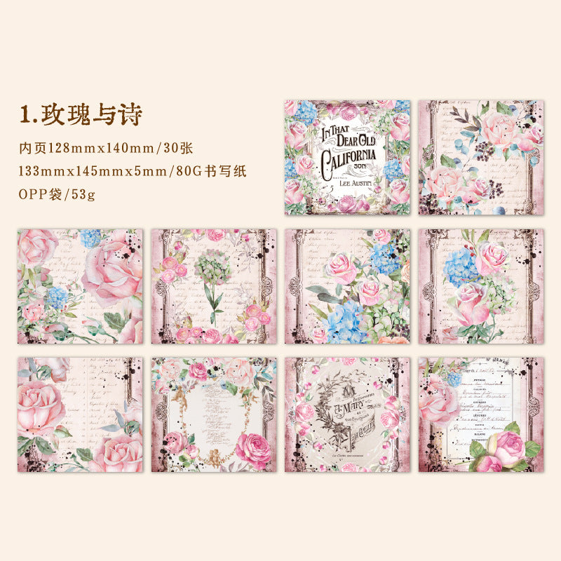30 sheets Garden Scrapbook Paper LMZY