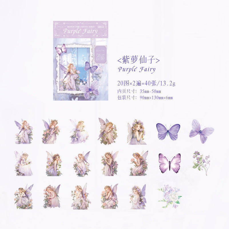 40 Pcs Fantasy Fairy PET Stickers JLHX