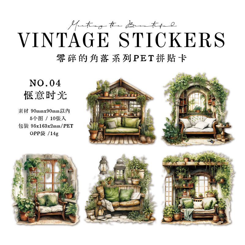 10pcs House PET Stickers LSJL