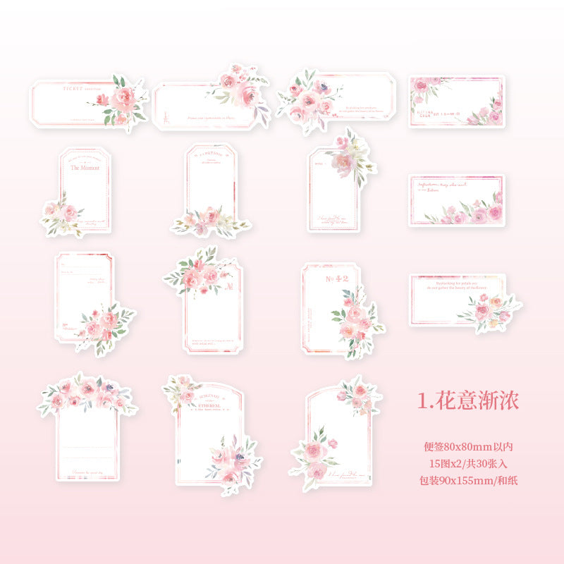 30Pcs Floral Notepad LMHX