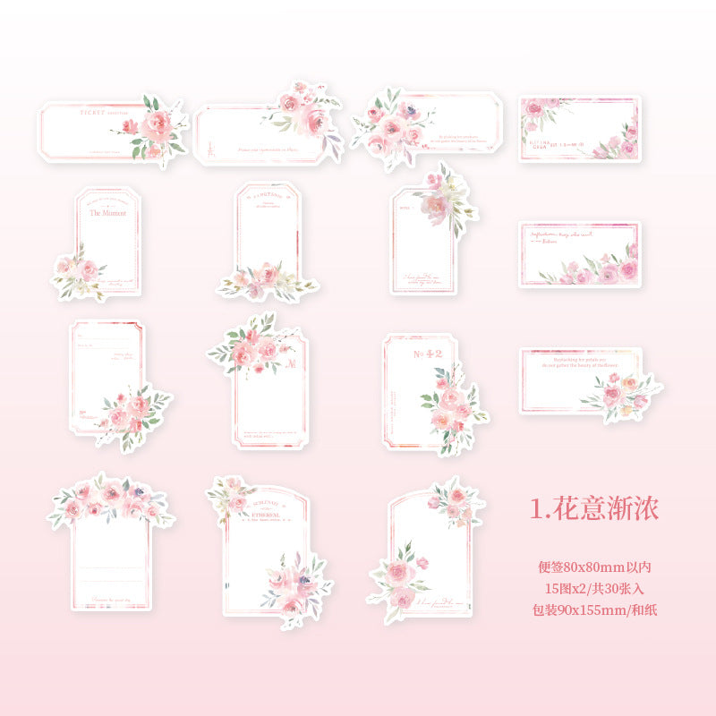 30Pcs Floral Notepad LMHX