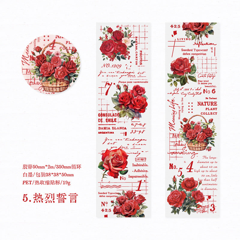 1 Roll PET Rose Stickers MGSQS