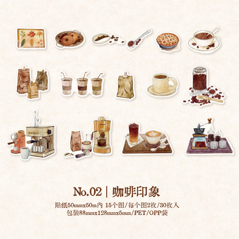 30Pcs Vintage Stickers MHDXP