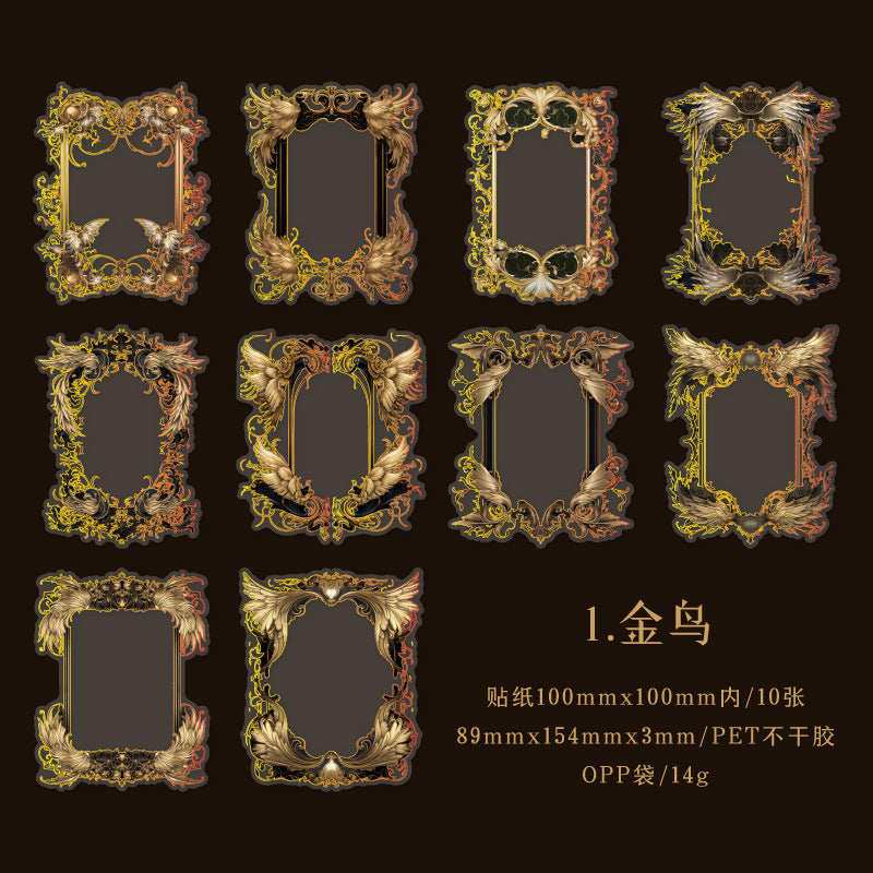 10 Pcs PET Frame Stickes LJSH