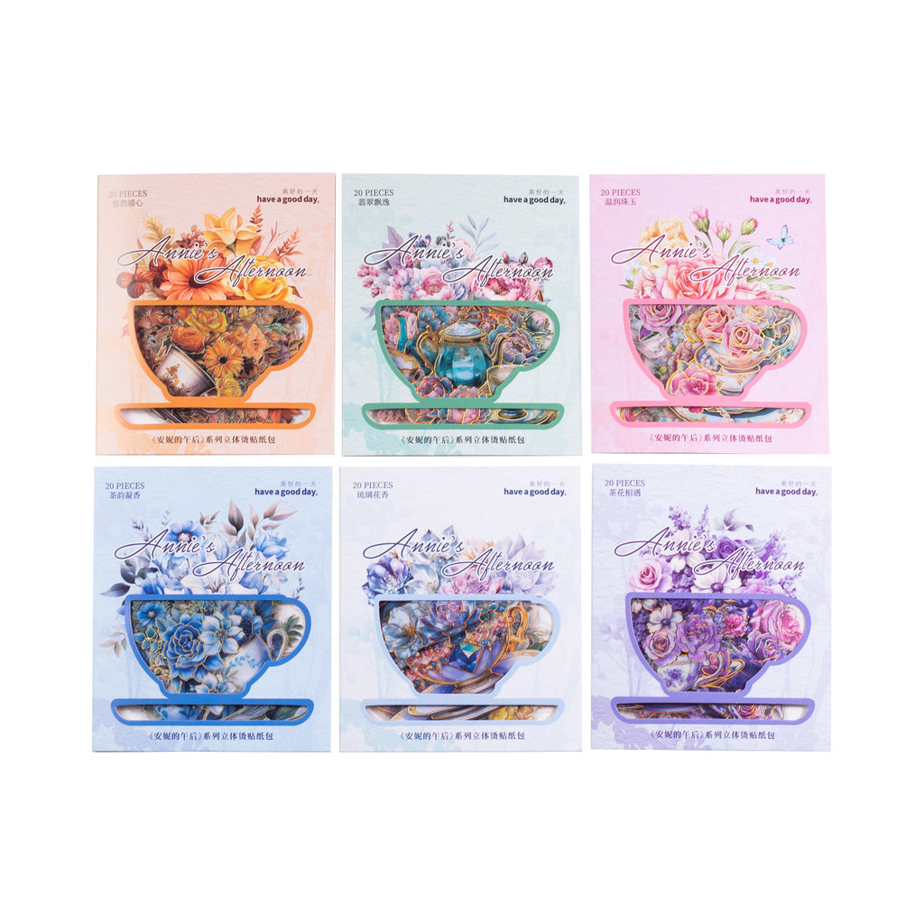 20pcs PET Flowers Stickers ANWH