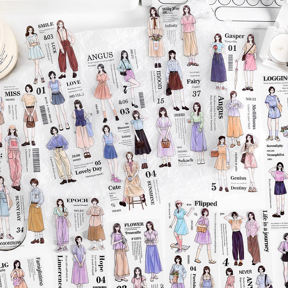 6pcs PET Stickers NSRJMH