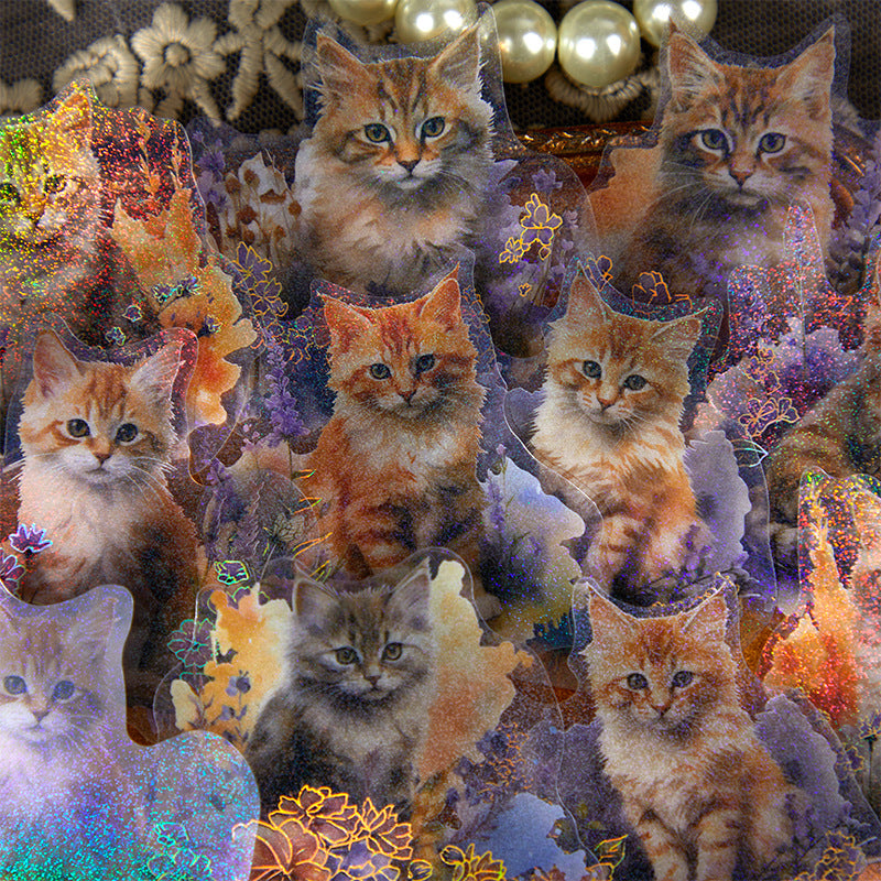 45 Pcs Cat Theme PET Stickers YLYM