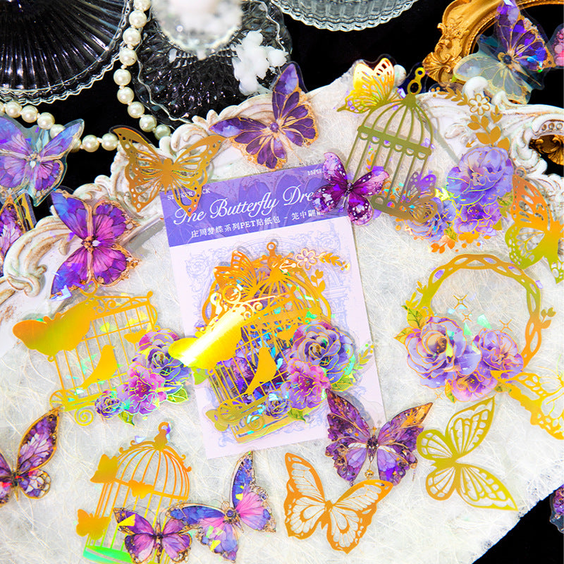 15pcs PET Butterfly Stickers ZZMD