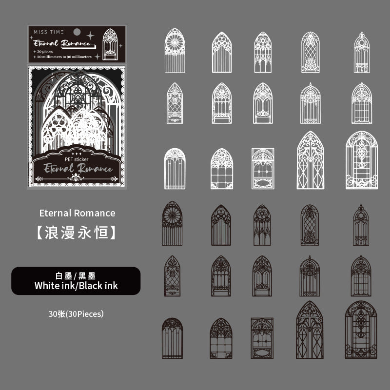 30pcs Lace PET Stickers LMYH