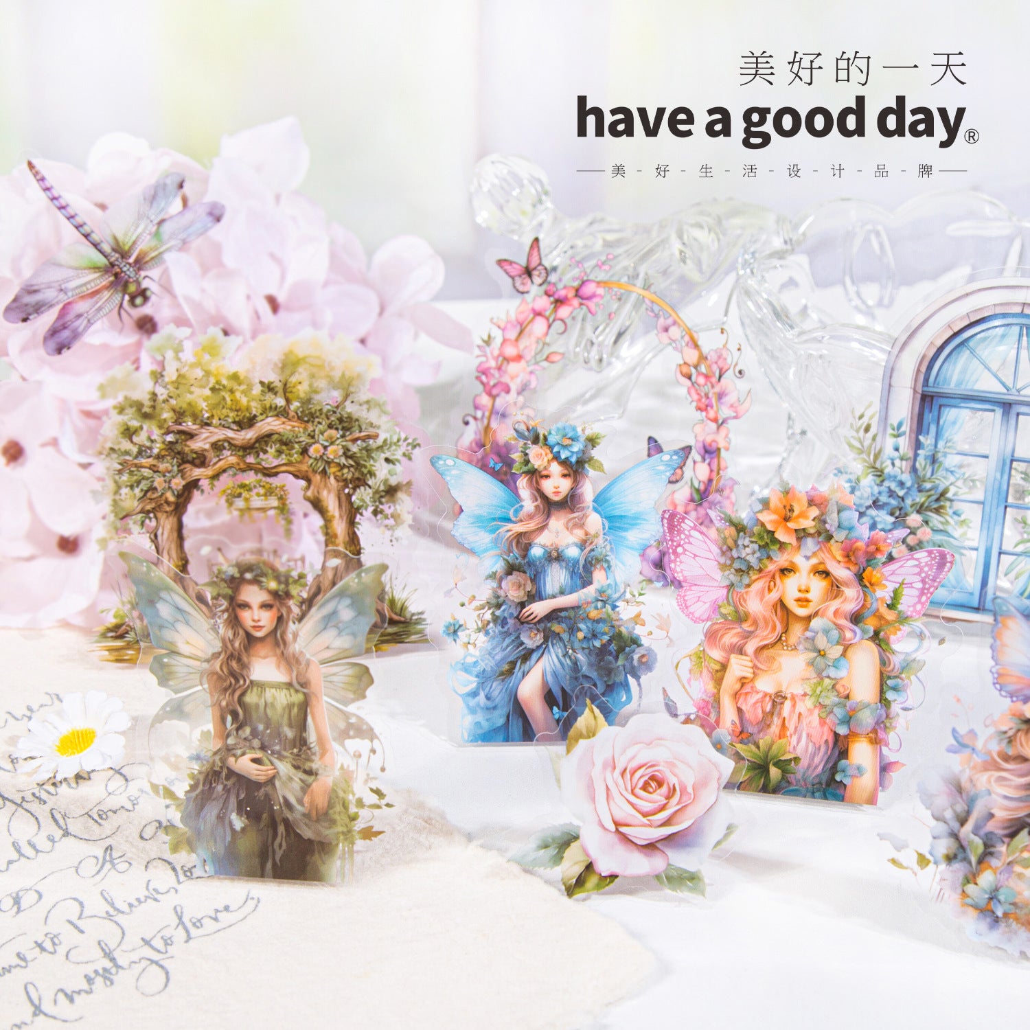 30 Pcs Flowers Fairy PET Stickers HYSZ