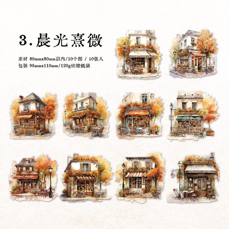 10Pcs House Stickers CMYH