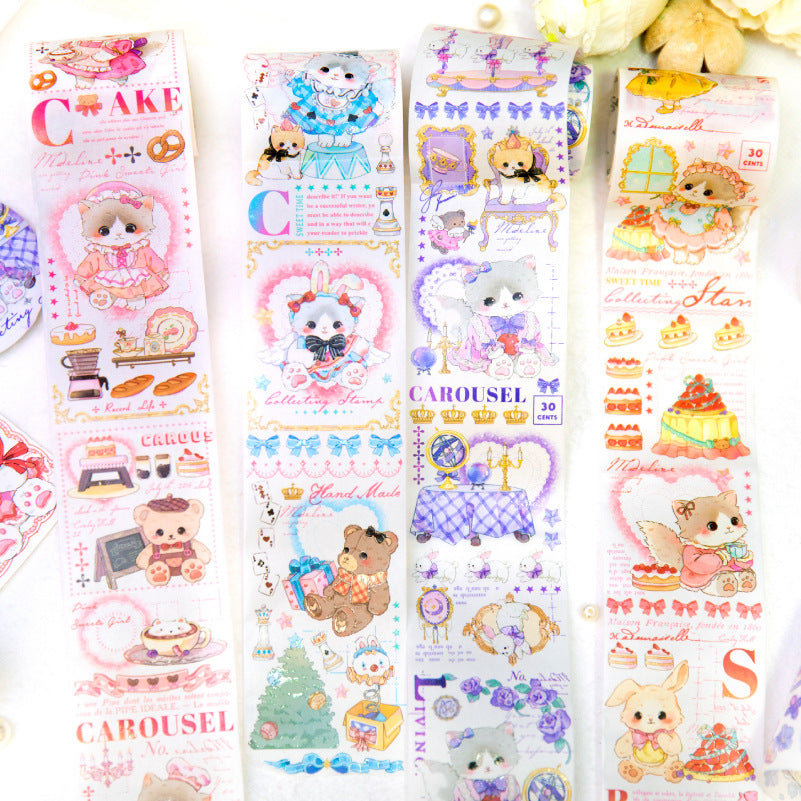 1 Roll Cartoon Cat Washi Tape MMWY