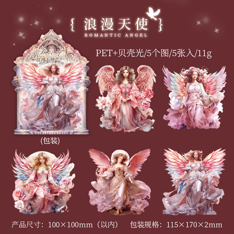 5 Pcs PET Angel Stickers TSSG