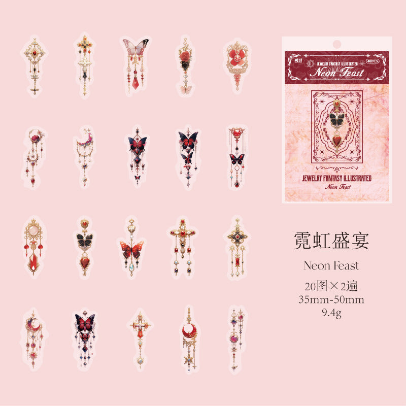 40pcs PET Jewellery Stickers ZBHXT
