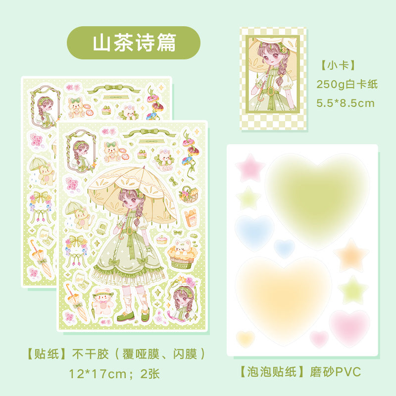 2 pcs Carton Girl Stickers LMLR