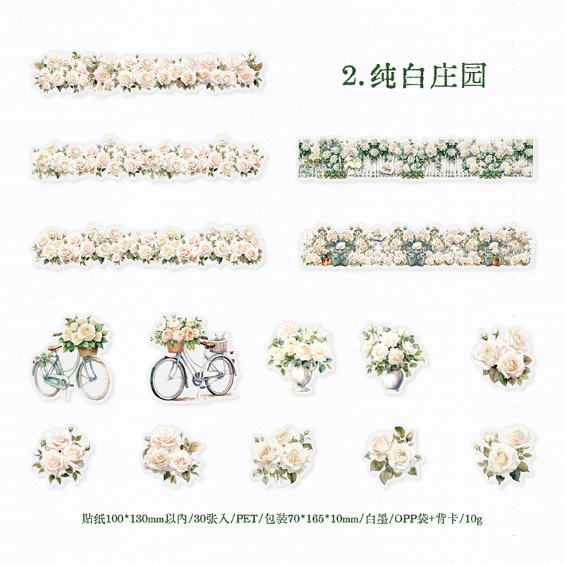 30pcs Garden PET Stickers ALSZY