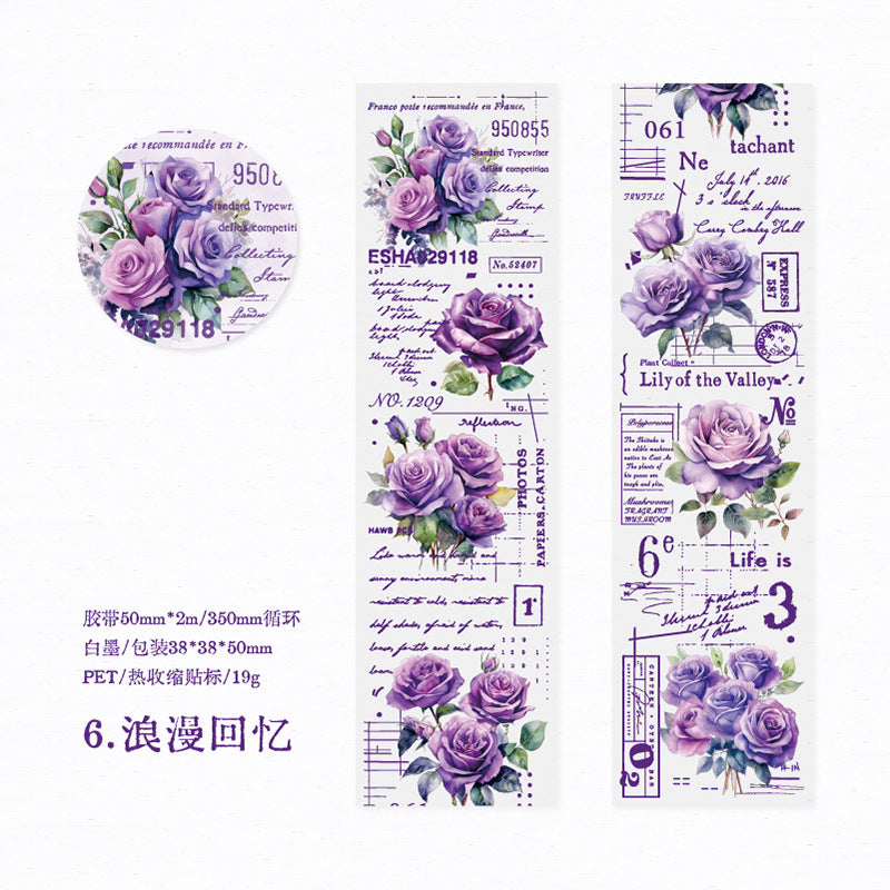 1 Roll PET Rose Stickers MGSQS