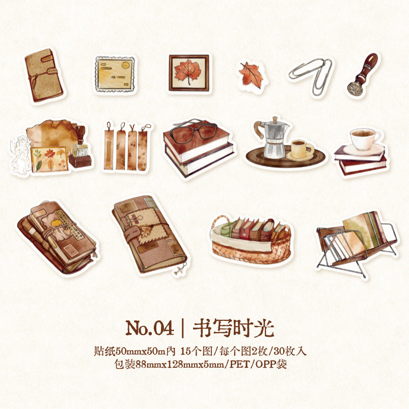 30Pcs Vintage Stickers MHDXP