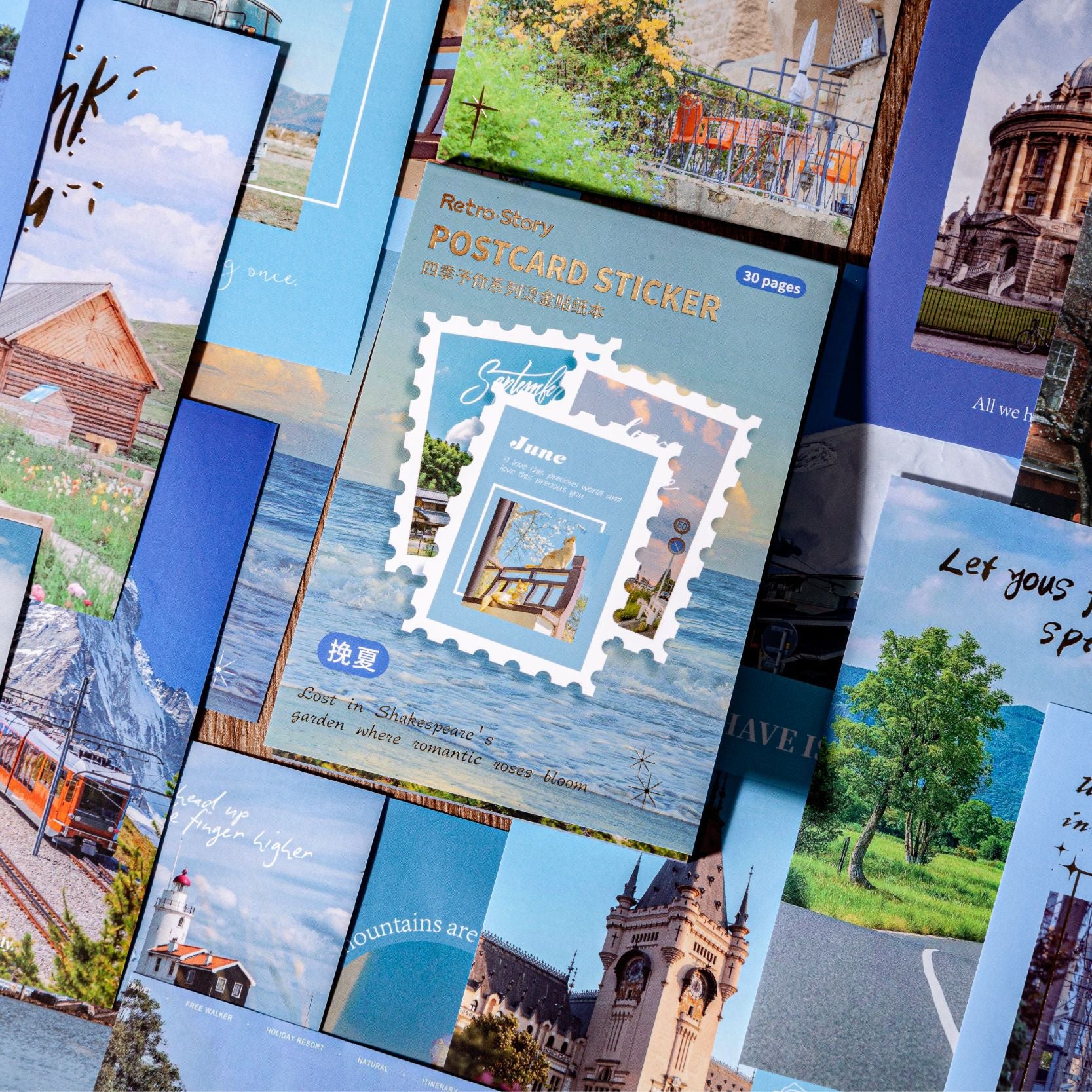 30 Sheets Landscape Stickers Book SJYN