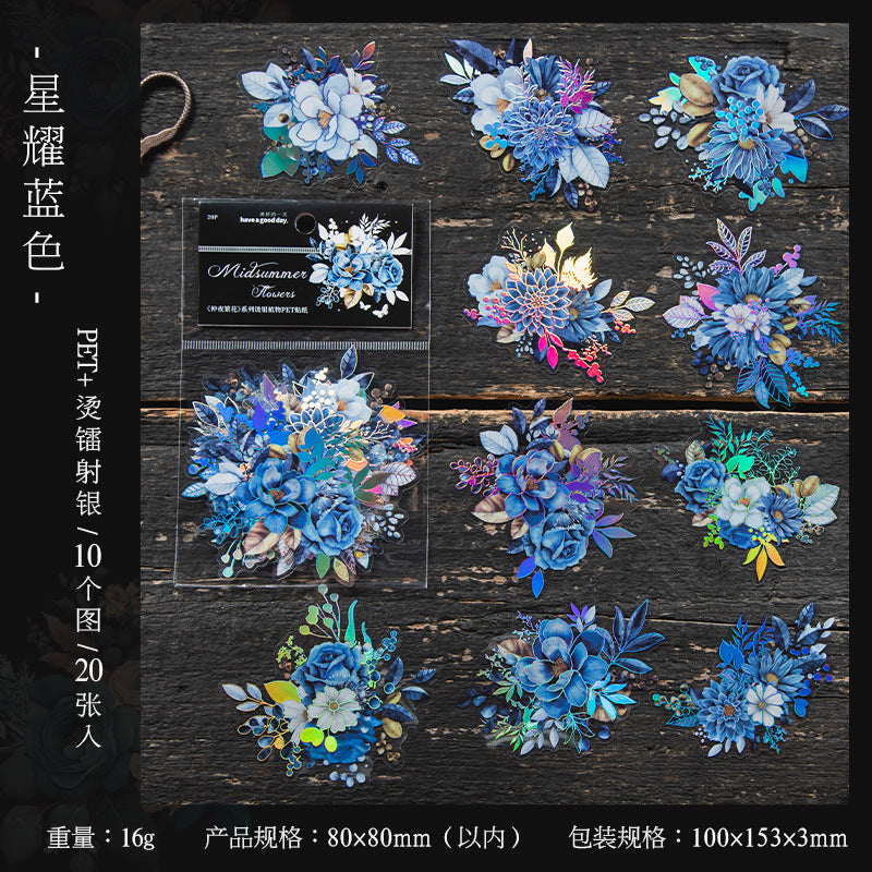 20pcs PET Flower Stickers ZYFH