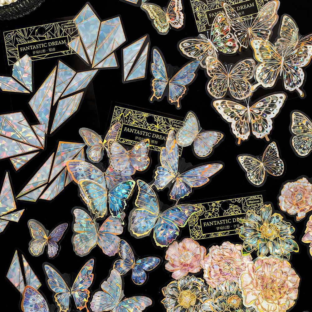 20pcs Butterfly PET Stickers MJHX