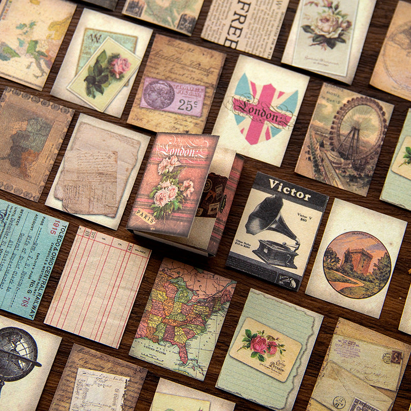 60pcs Doule-Side Vintage Scrapbook Paper QHZL