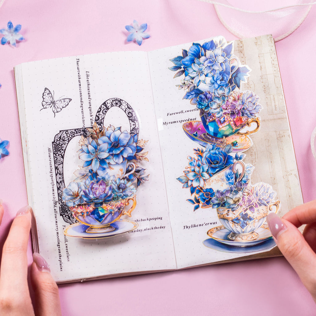 20pcs PET Flowers Stickers ANWH