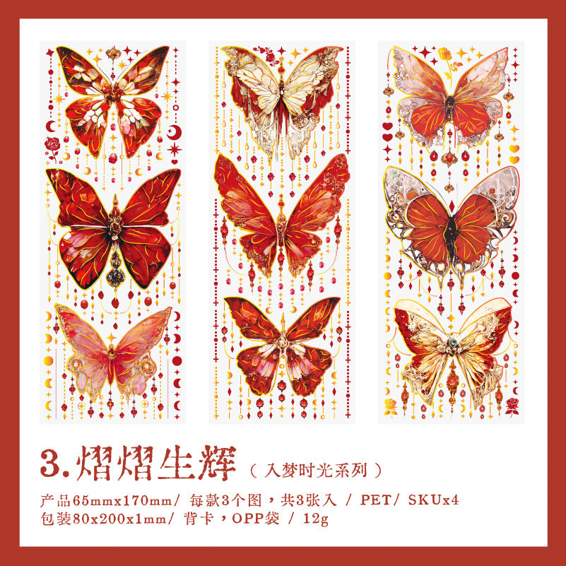 3pcs Butterfly PET Stickers RMSG