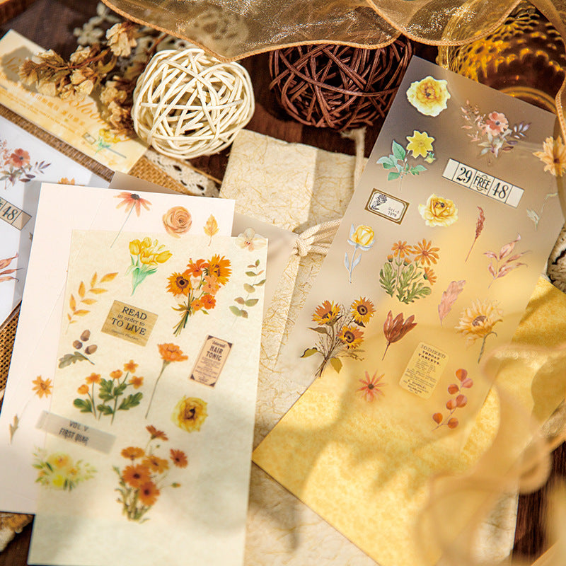 5 Sheets Flowers Stickers HQQX