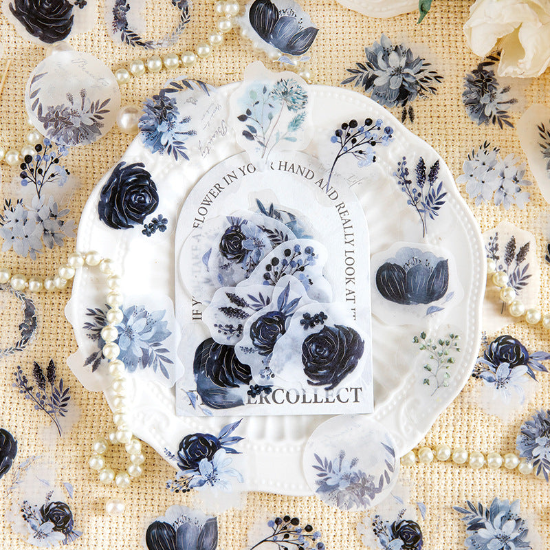 30pcs PET Flower Stickers HZDA
