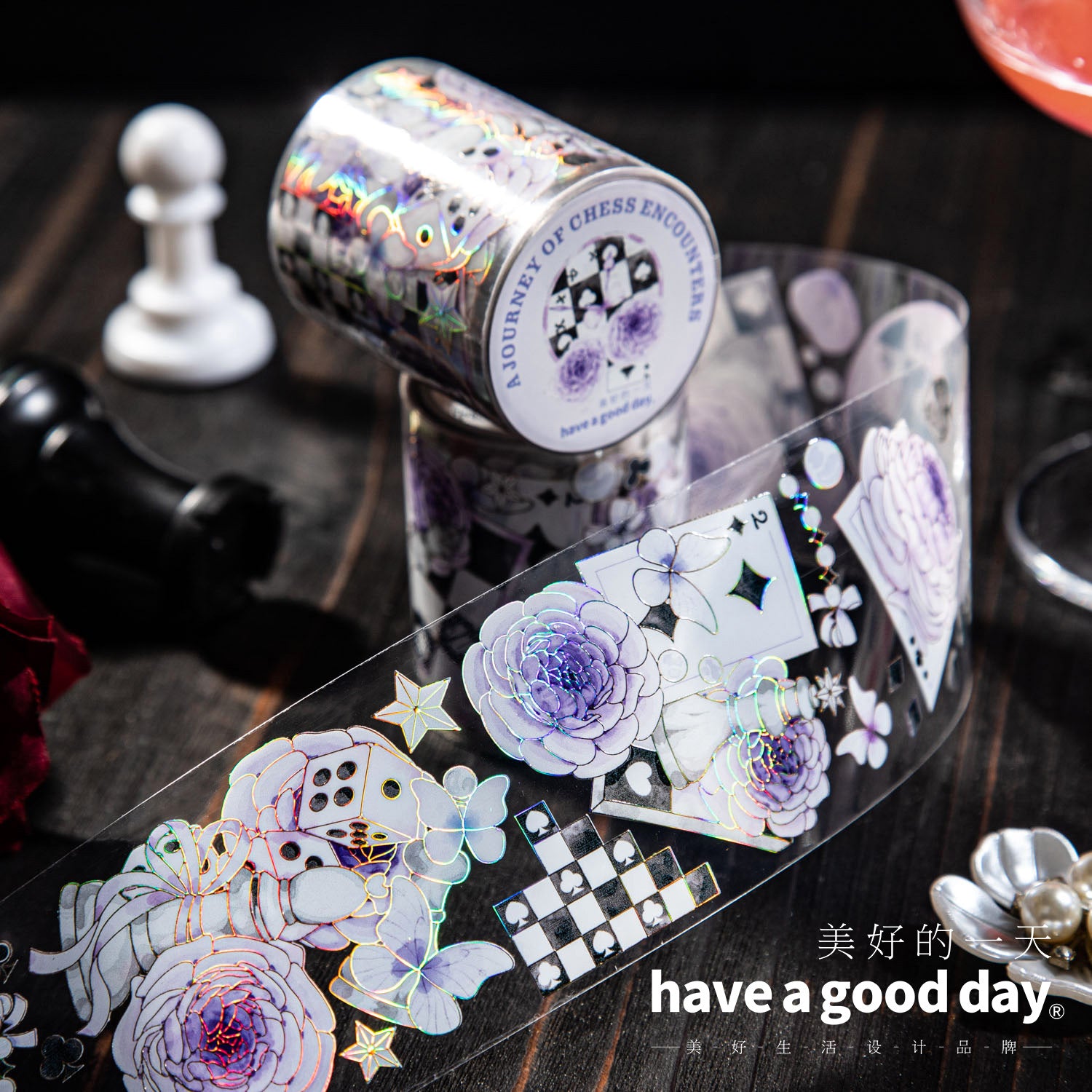 1 Roll Laser Flower PET Tape QYZL
