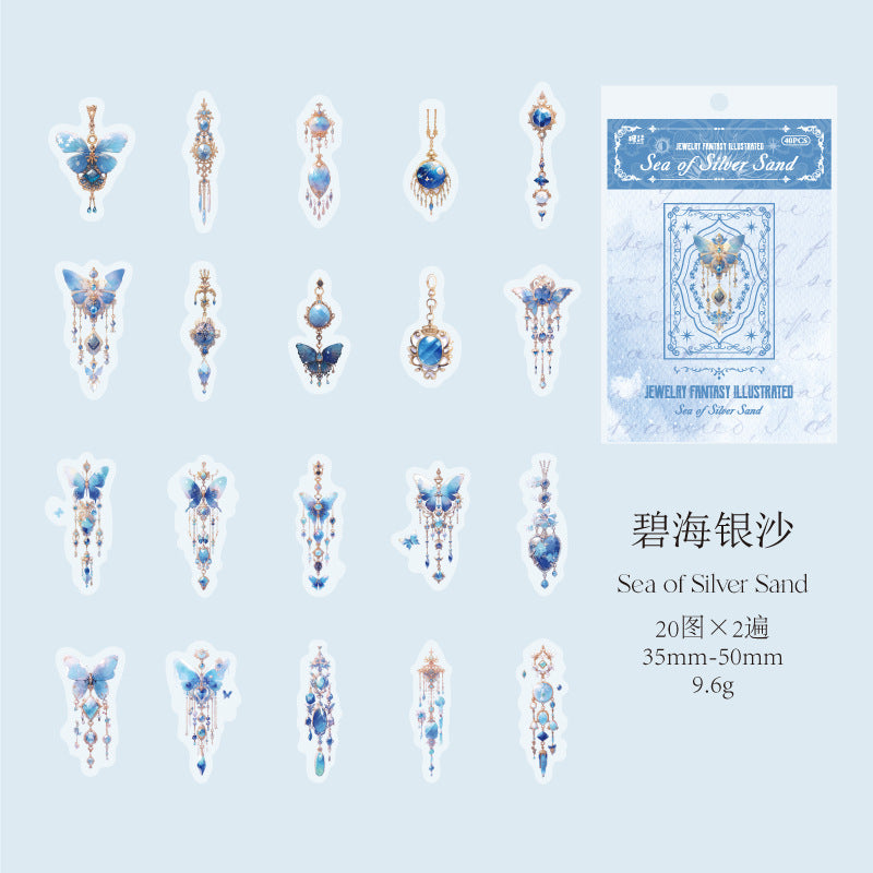 40pcs PET Jewellery Stickers ZBHXT