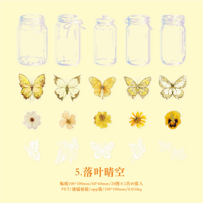 40pcs PET Butterfly Stickers DWHY