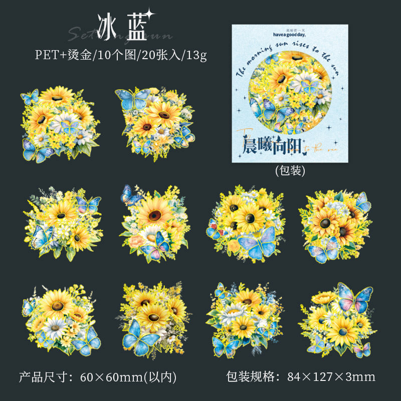 30pcs PET Flowers Stickers CXXY